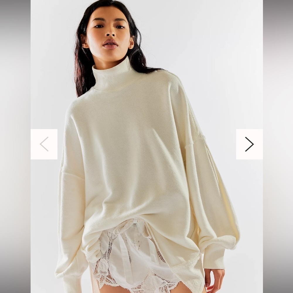 Free People We The Free Wonderful Pullover Color: Coconut Milk XL NWT